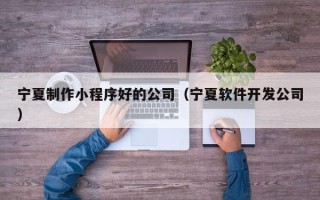 汶上宁夏制作小程序好的公司（宁夏软件开发公司）